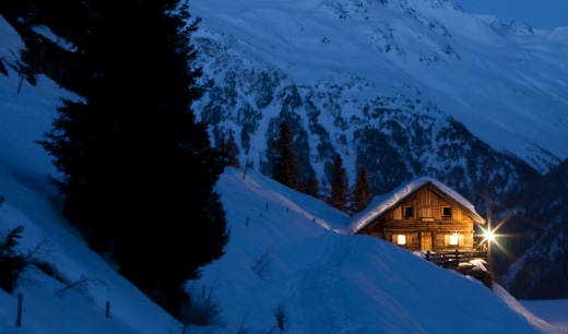 cabin in winter